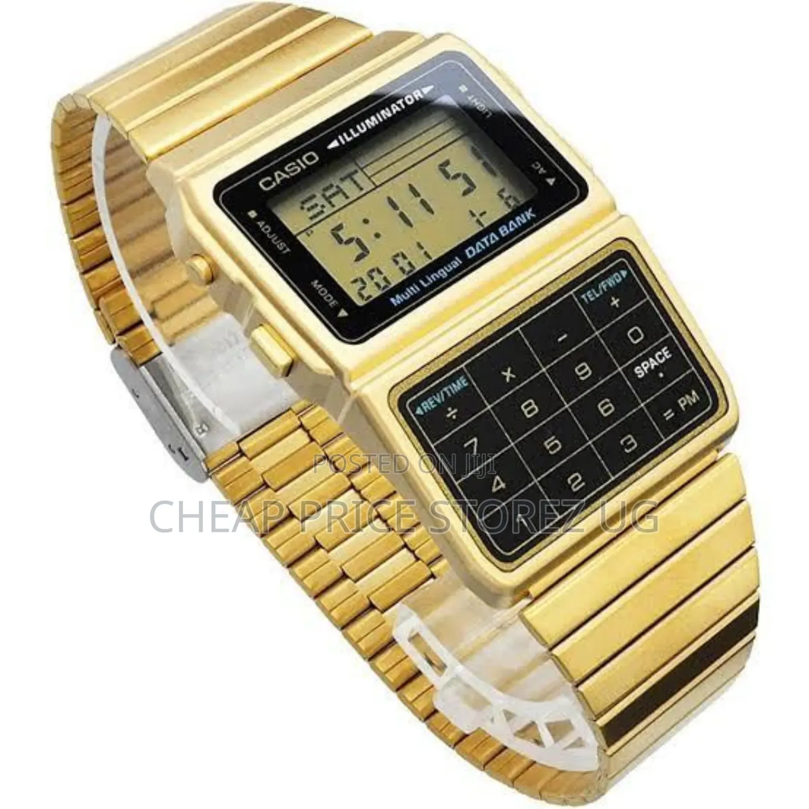 Casio Databank DBC Digital Watch Men Overseas Model Gold