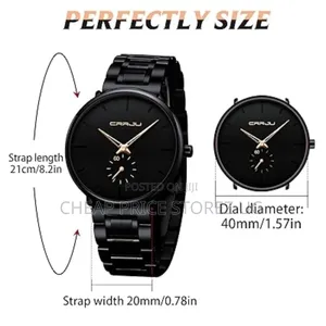 Gentle Man's Watch Crrau-Thin Minimalist Waterproof Men's Wrist Watch