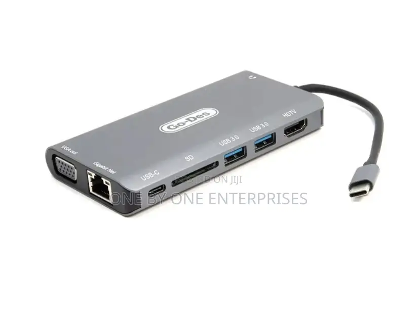 Godes 9in1 USB Hub Adapter With Ethernet, HDMI VGA