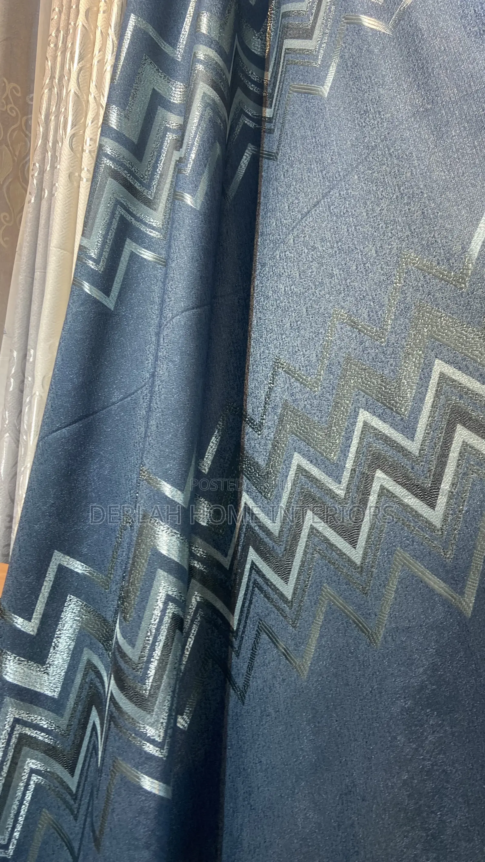 Zigzag Curtain in Dark Grey