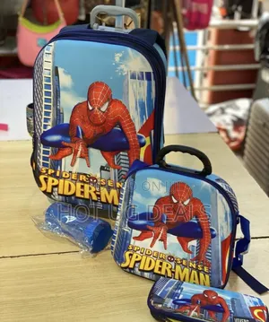 Kids 3pcs Tote Trolley School Bags - Multicolor