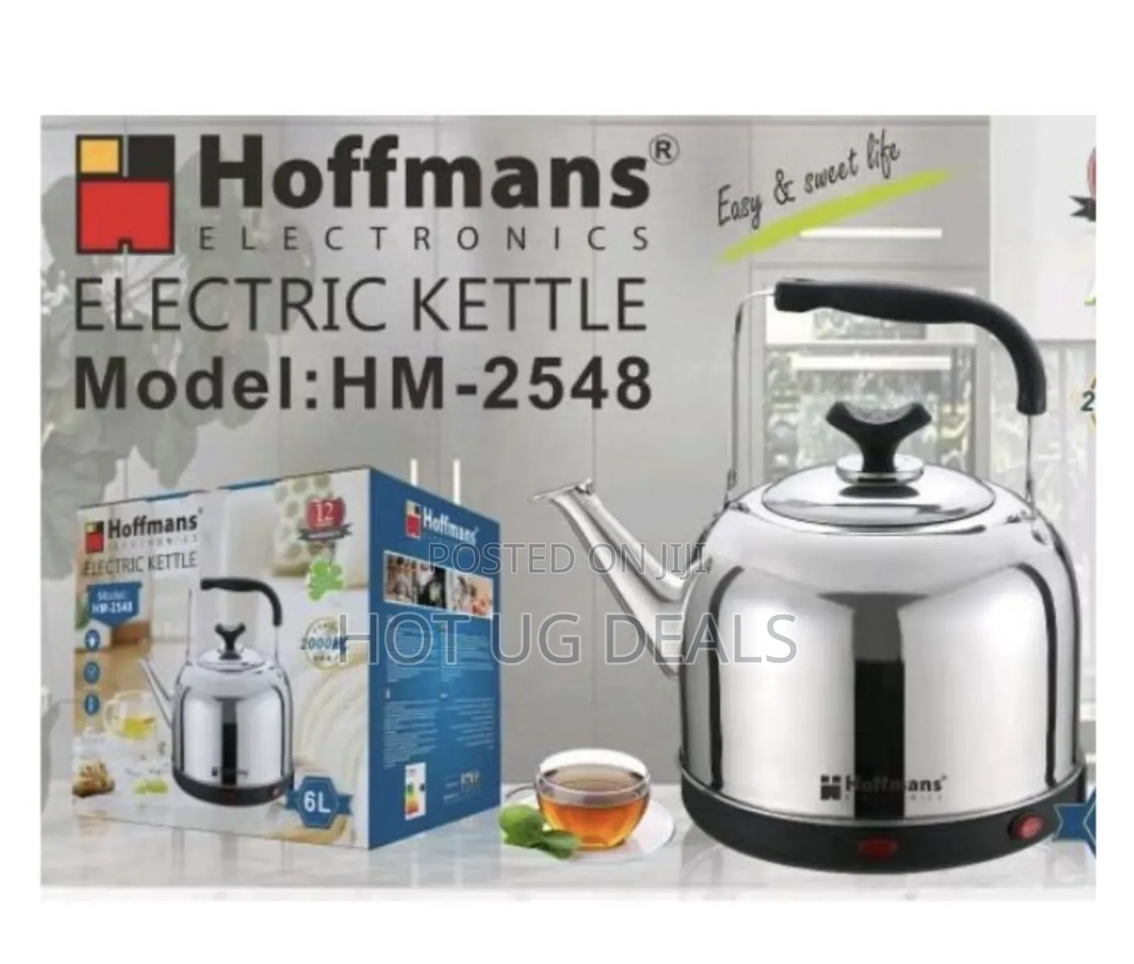 Hoffmans 8l Electric Kettle-Black, Silver
