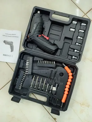 Cordless Electric Screwdriver Folding Drill Kit Set of 47pcs