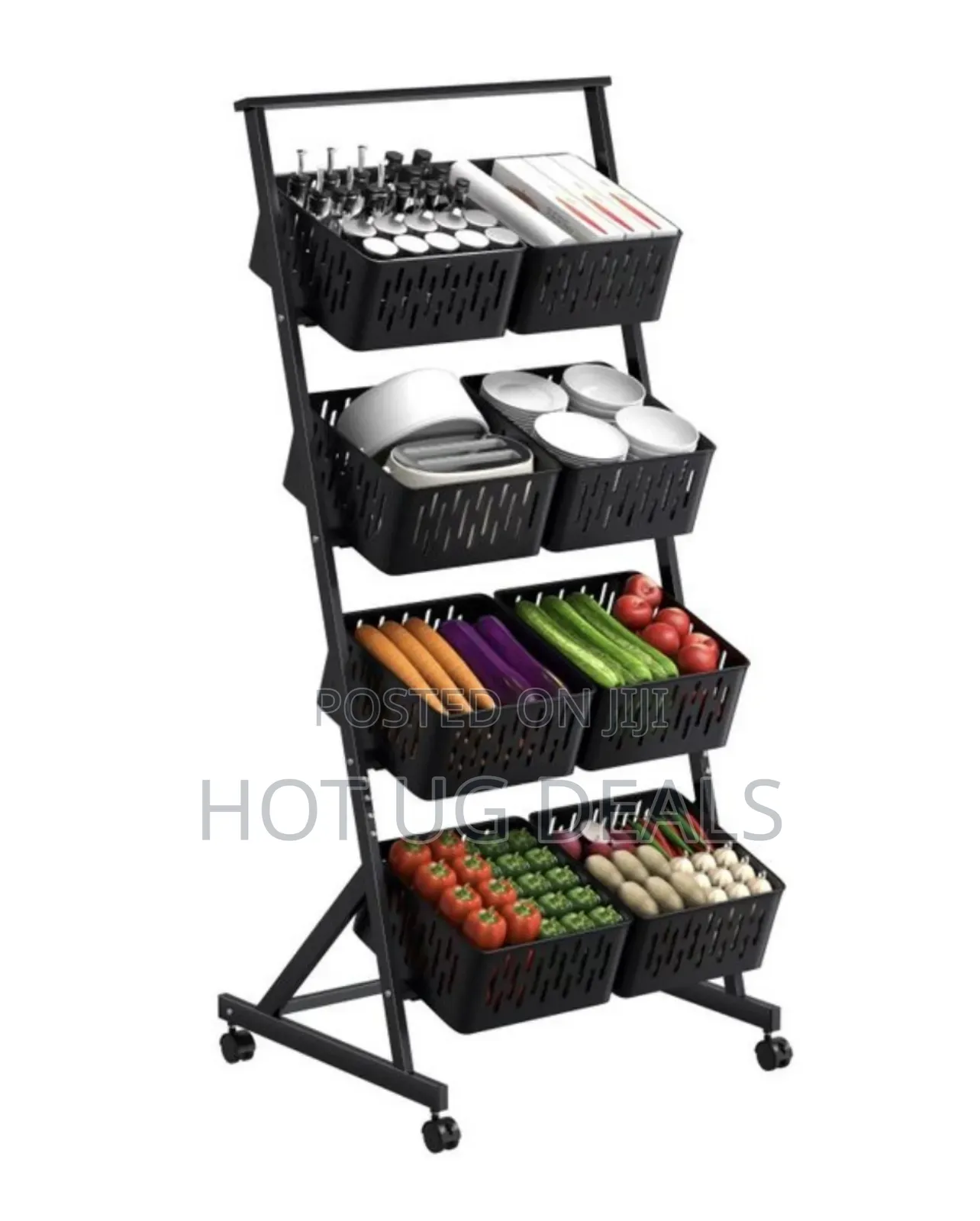 4-Tier Kitchen Fruit Vegetable Storage Organizer With Wheels