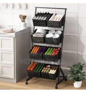 4-Tier Kitchen Fruit Vegetable Storage Organizer With Wheels