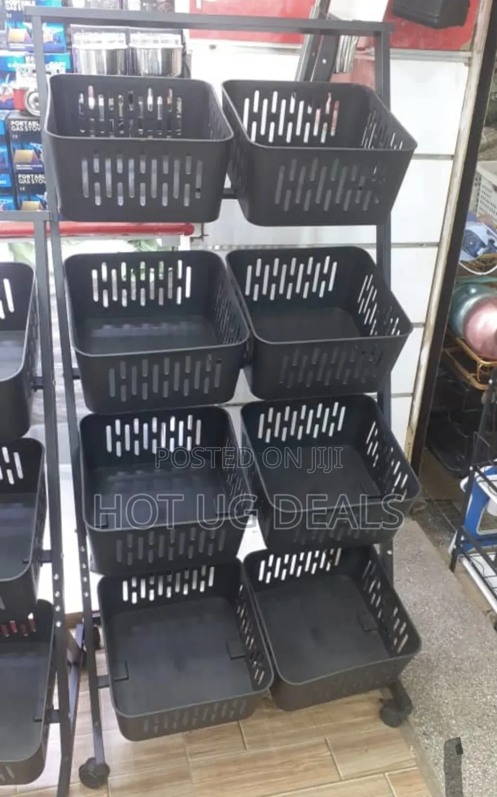 4-Tier Kitchen Fruit Vegetable Storage Organizer With Wheels