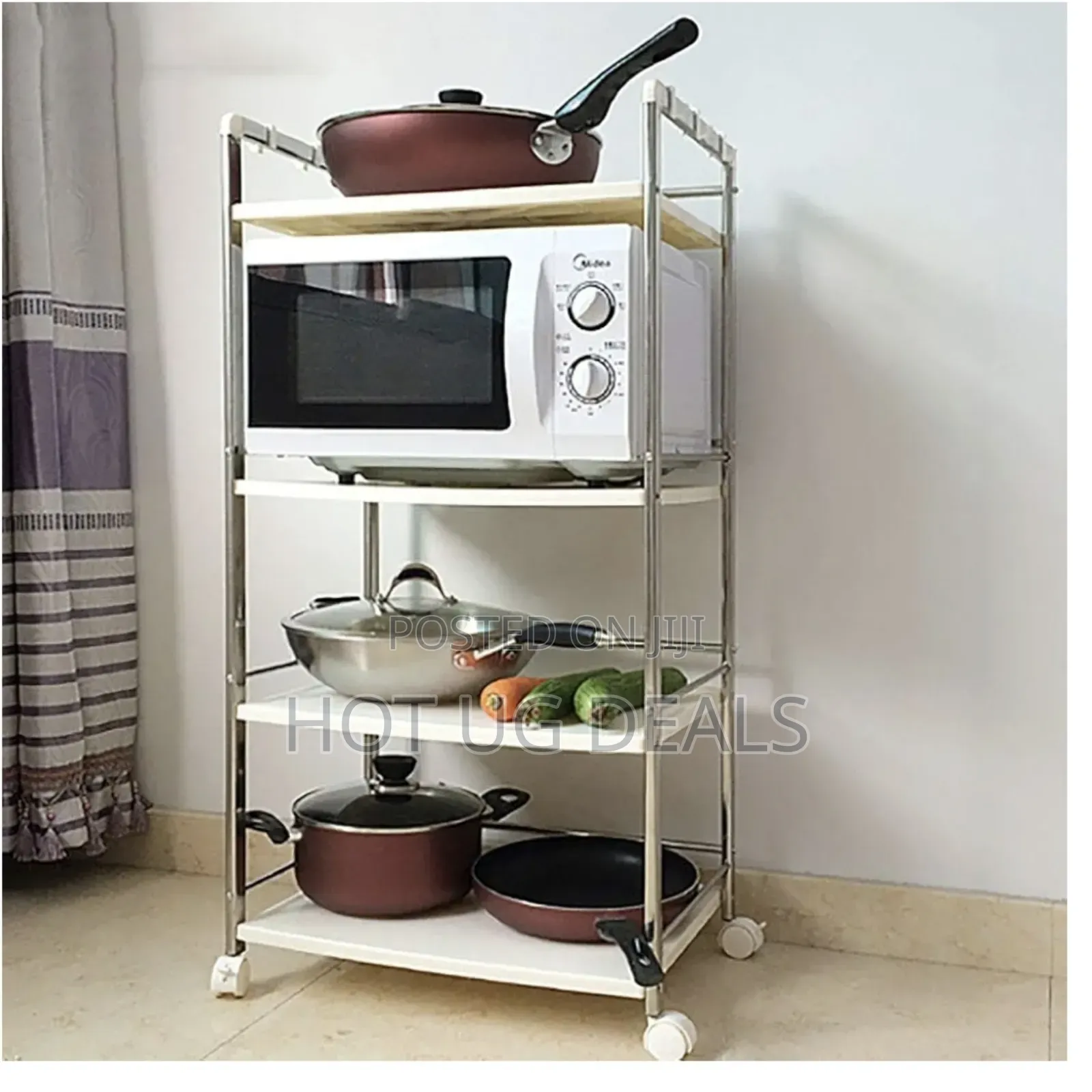 4 Tier Kitchen Storage Rack Organizer Stainless Steel Rack