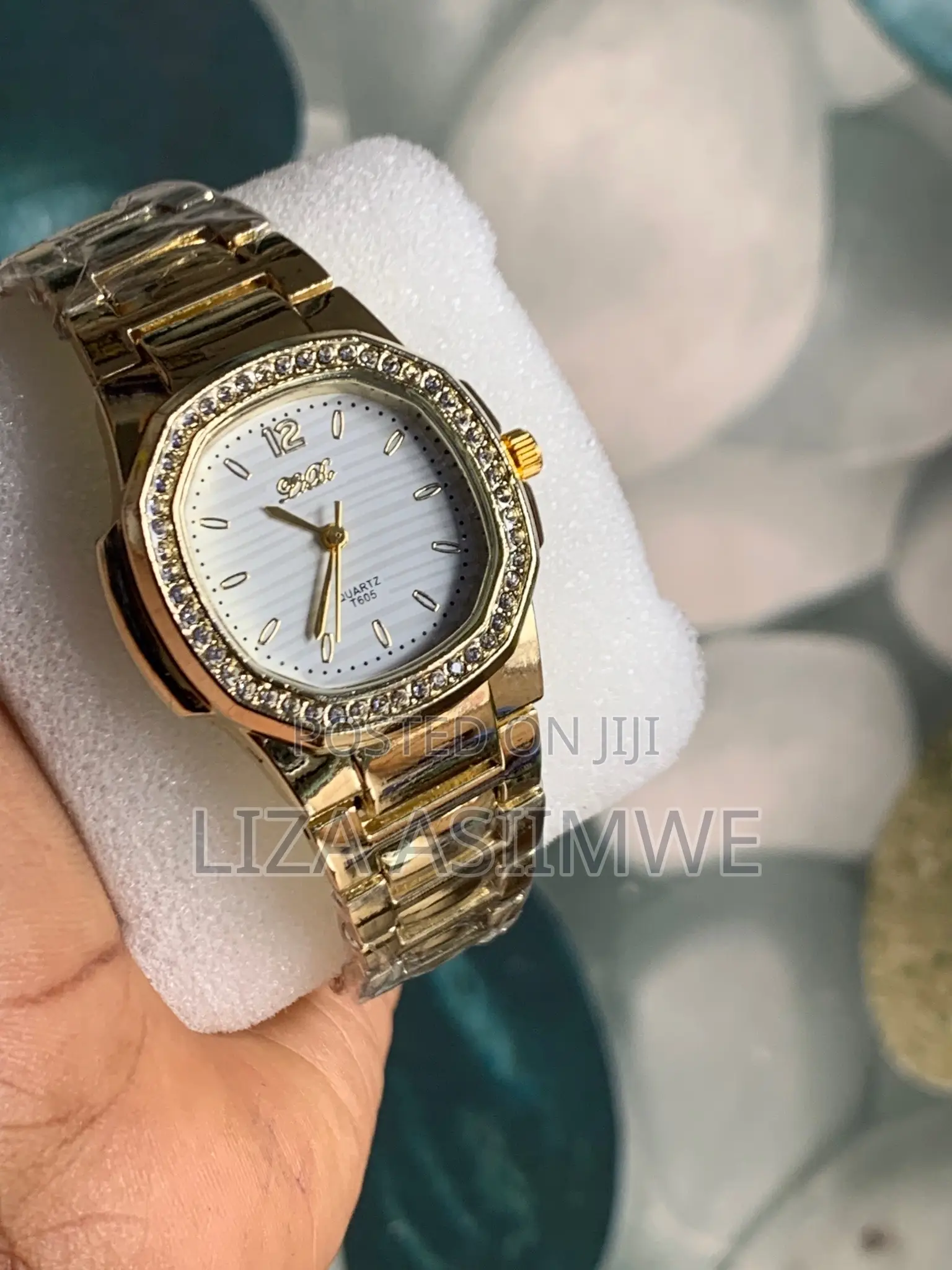 Stone Cornered Ladies Watch