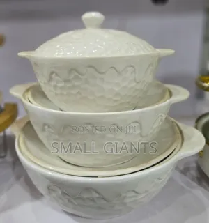 High Quality 3 in 1 Ceramic Serving Dishes, White