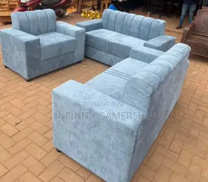 Simple and Durable Sofa in Sky Blue Available