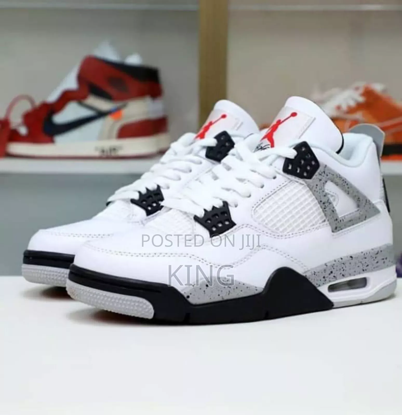 White Cement Jordan 4 Original Sneakers