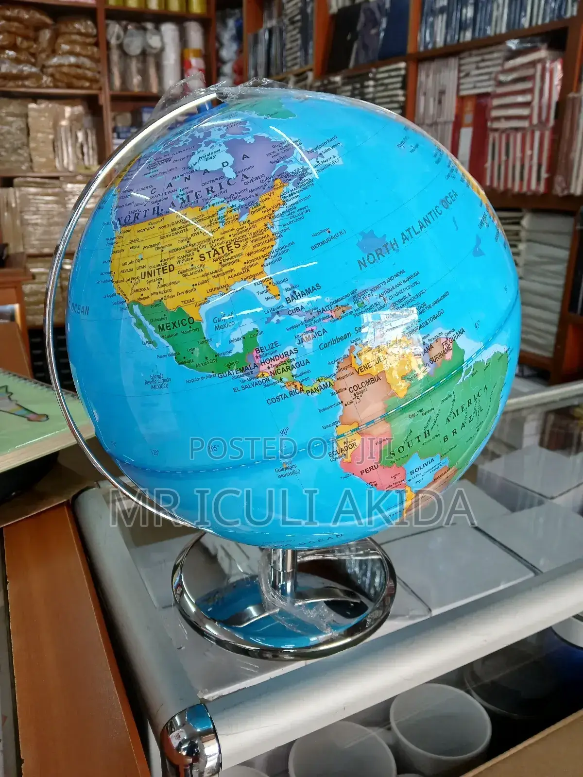 Big Size School Office Luminous World Map Globe