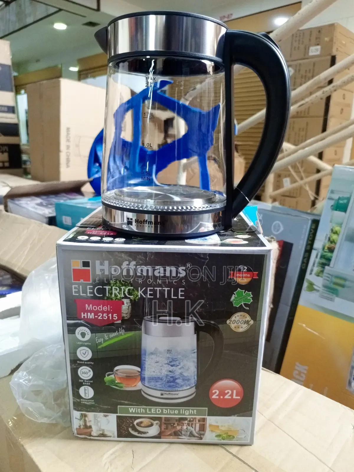 Hoffmans 2.2L Glass Electric Kettle