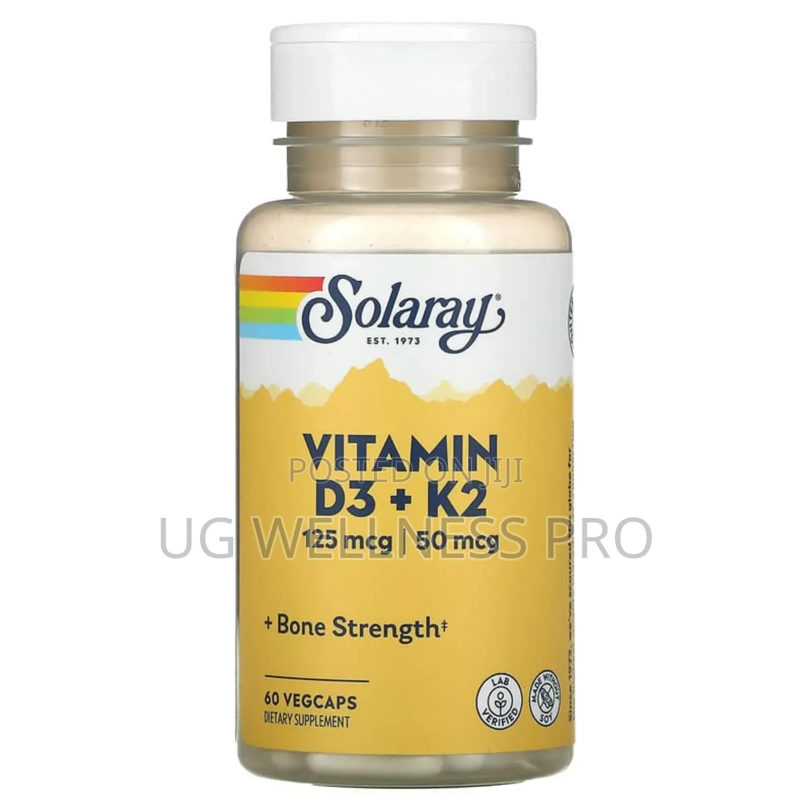 Solaray, Vitamin D3 5000iu + MK-7 50mcg, 60 Vegcaps