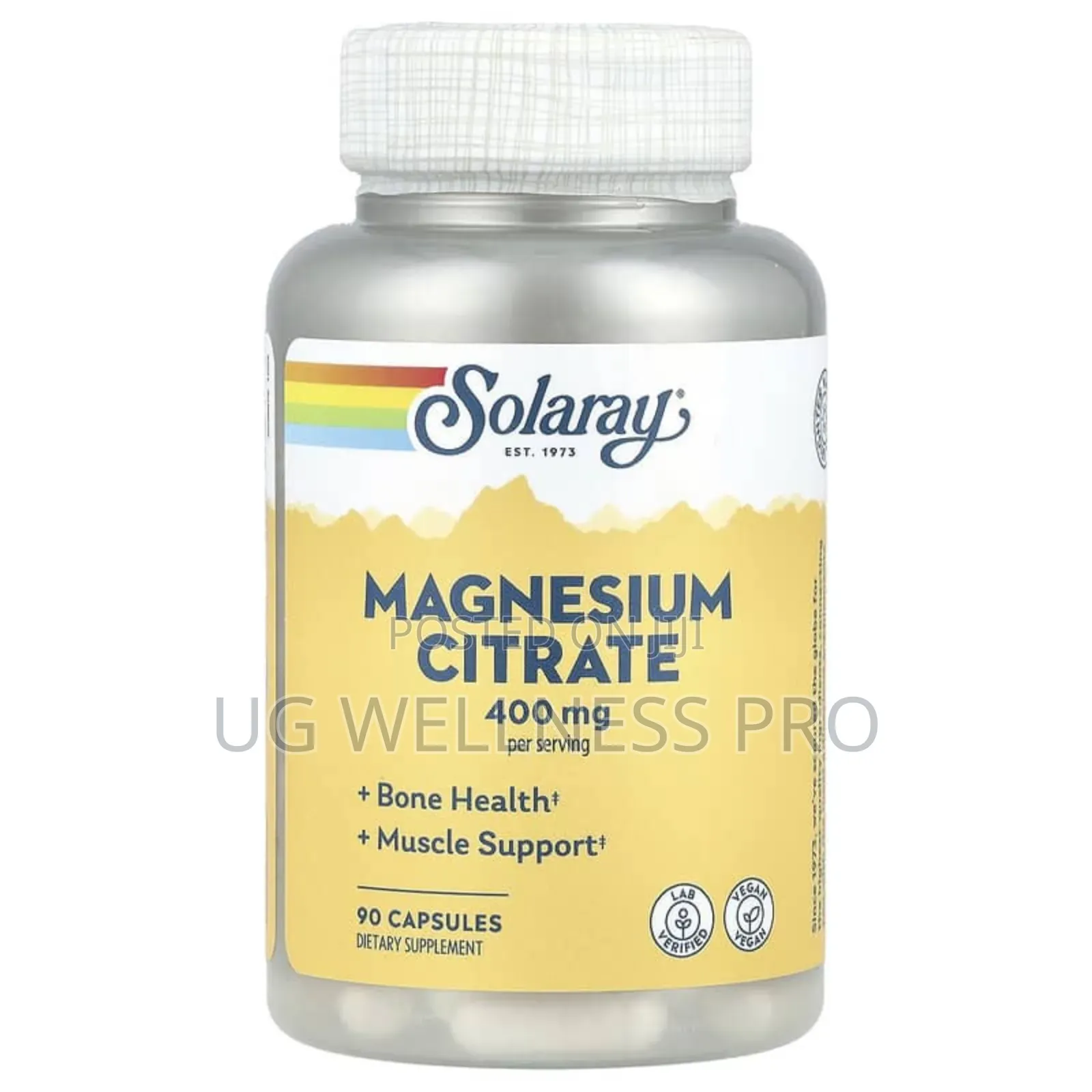 Solaray, Magnesium Citrate, 400 Mg, 90 Capsules