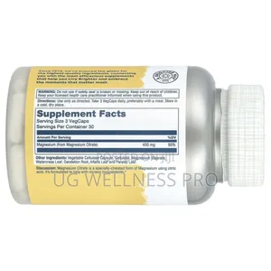 Solaray, Magnesium Citrate, 400 Mg, 90 Capsules
