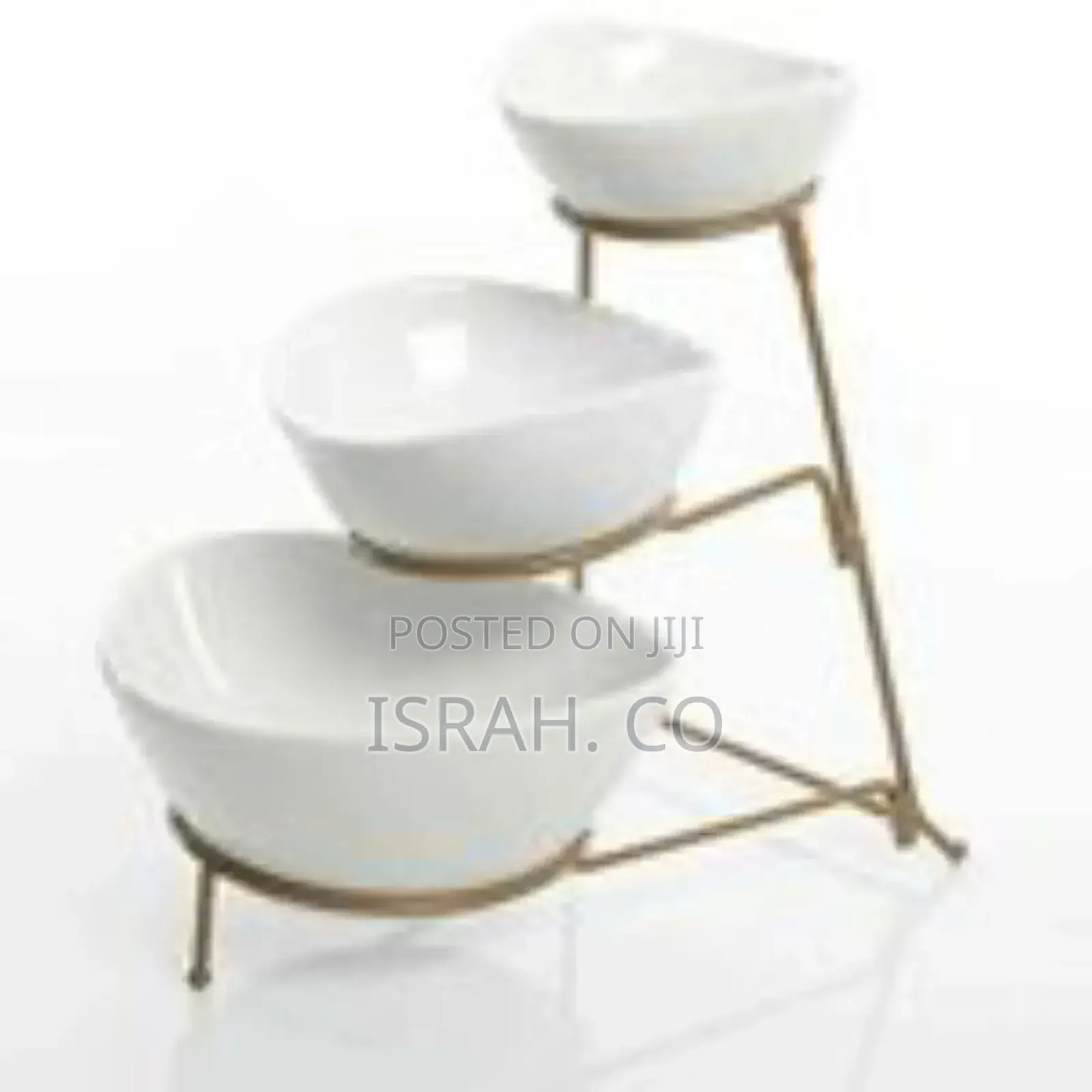 3 Tier Serving Bowls, Dishes With Gold Stand.