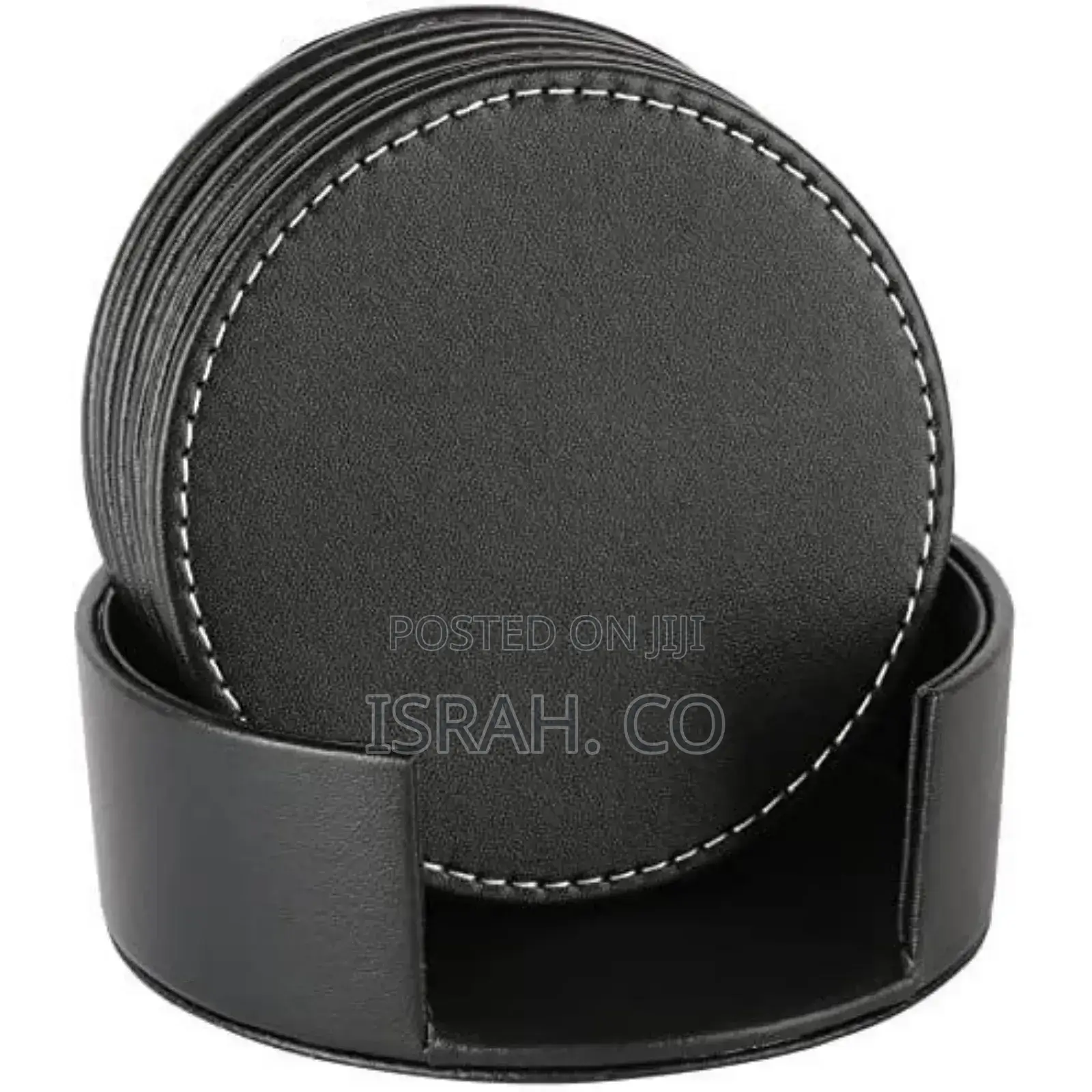 7 Piece Leather Drink Coasters Round Cup Mat Pad for Home