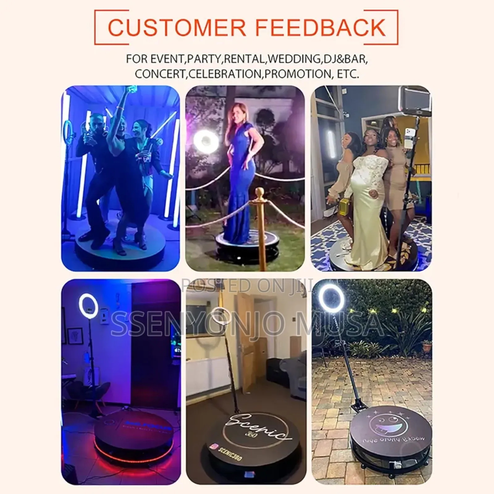 360 Photo Booth Auto Relocation, Spin, Stream Share