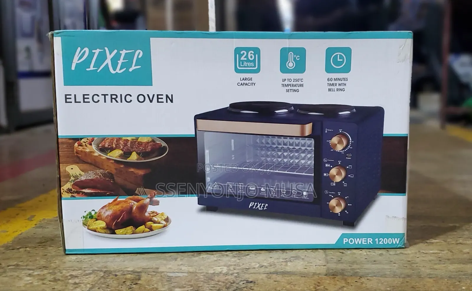 PIXEL Electric Oven PXS342 - 26L, 1200W, 4 Heating Elements-