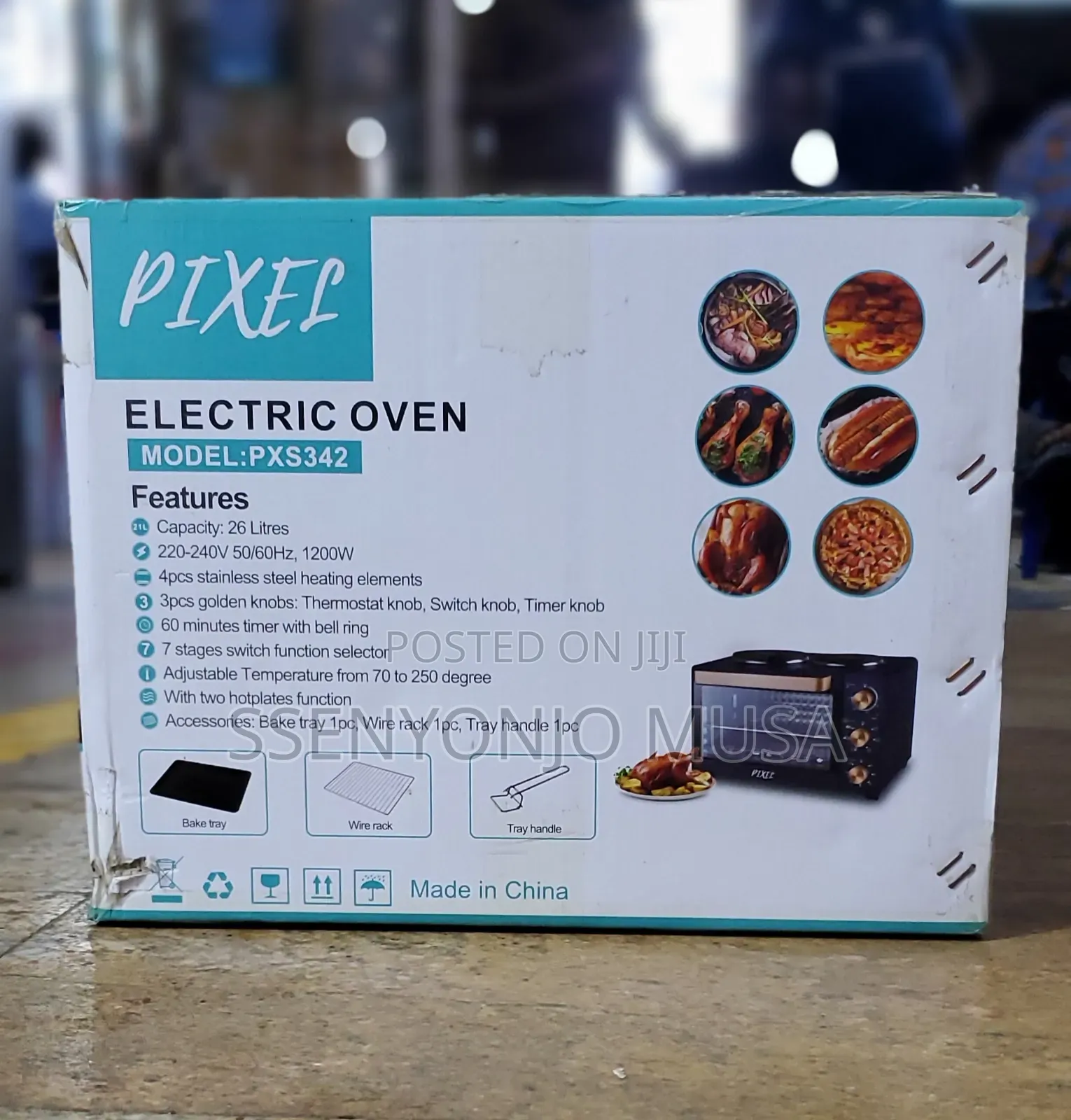 PIXEL Electric Oven PXS342 - 26L, 1200W, 4 Heating Elements-