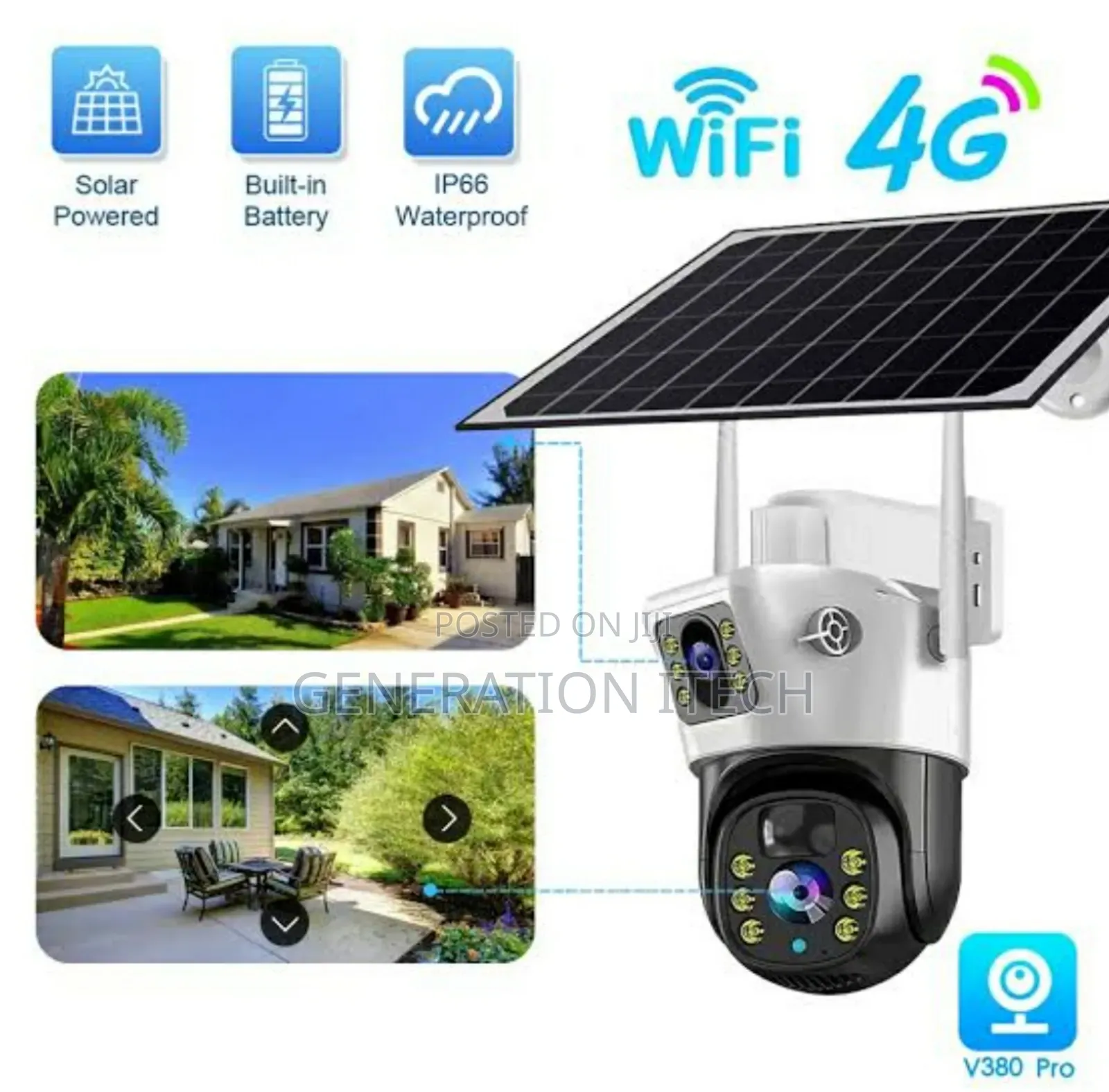 4g Solar Camera- 8mp- With Dual Lens- Wireless -20x Zoom