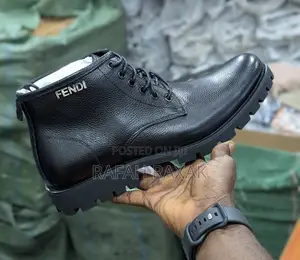 Original Triple Black Fendi Leather Boots
