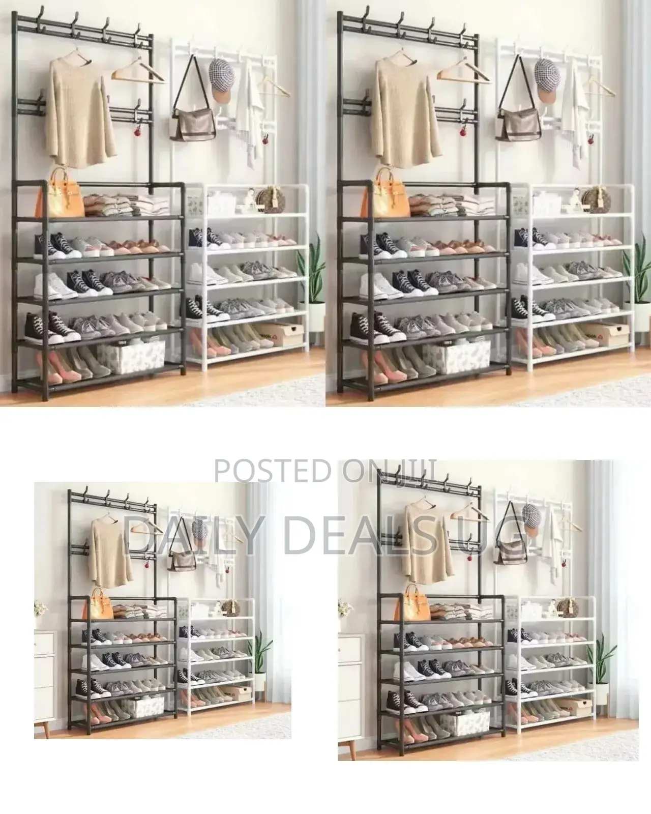 Metallic Double Hat and Shoe Rack
