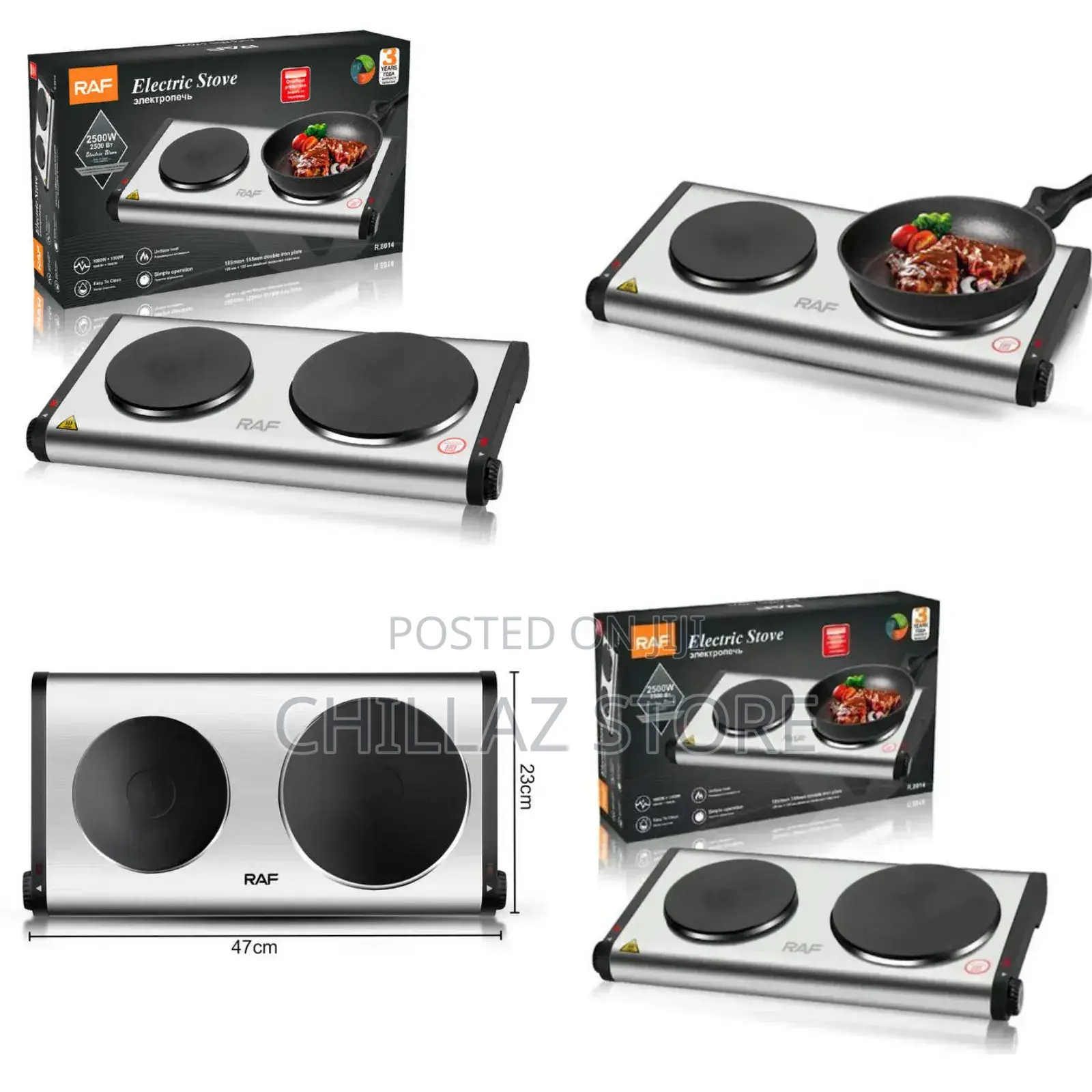 Stainless Steel Double RAF Electric Stove.