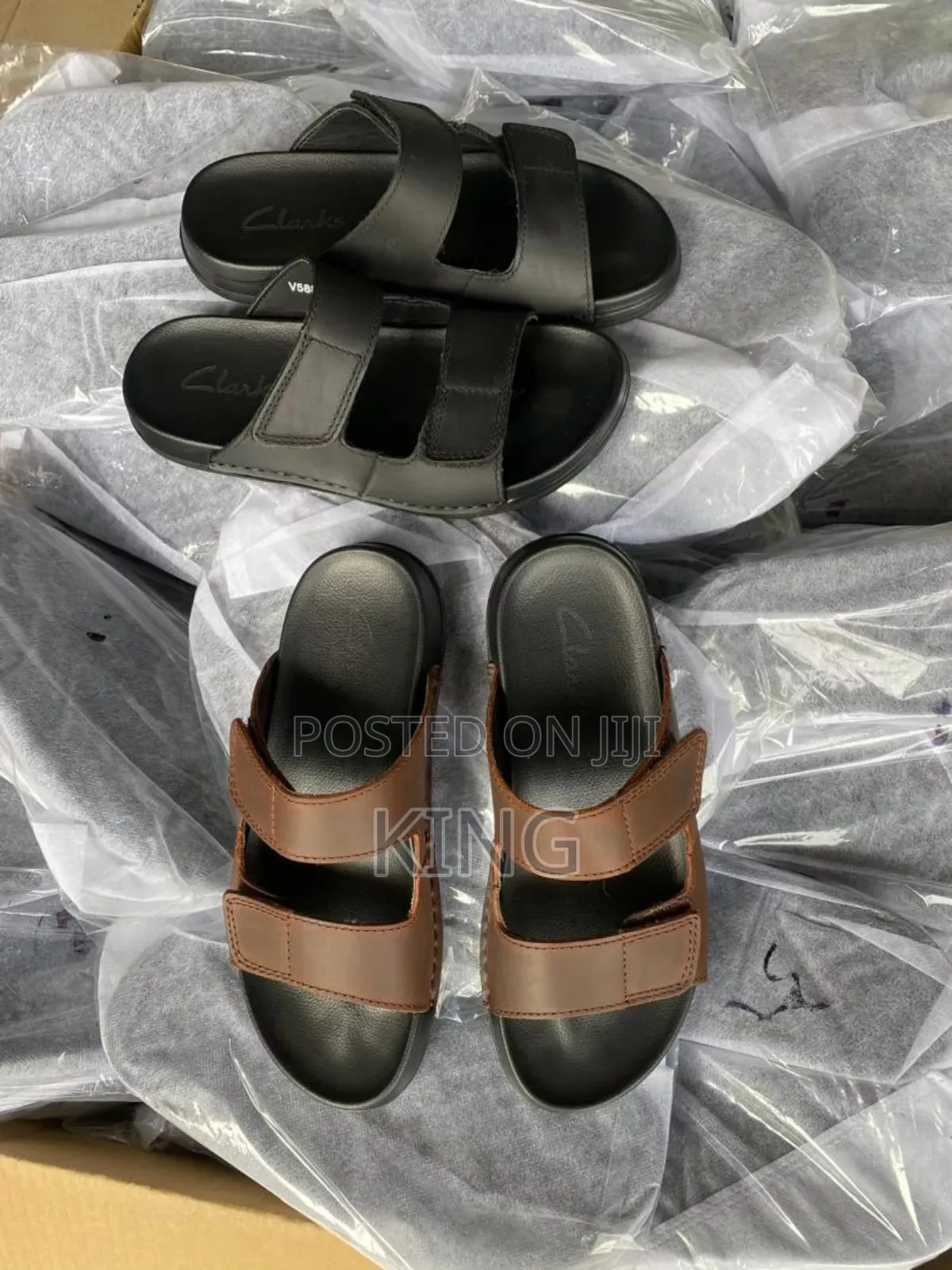 Accurate Clarks Brown/Black Leather Sandals