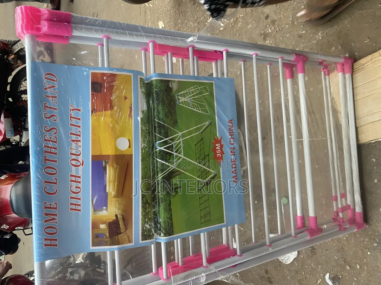 Pink White Cloth Dryer Rack