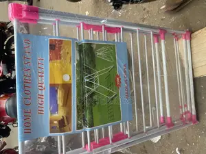 Pink White Cloth Dryer Rack