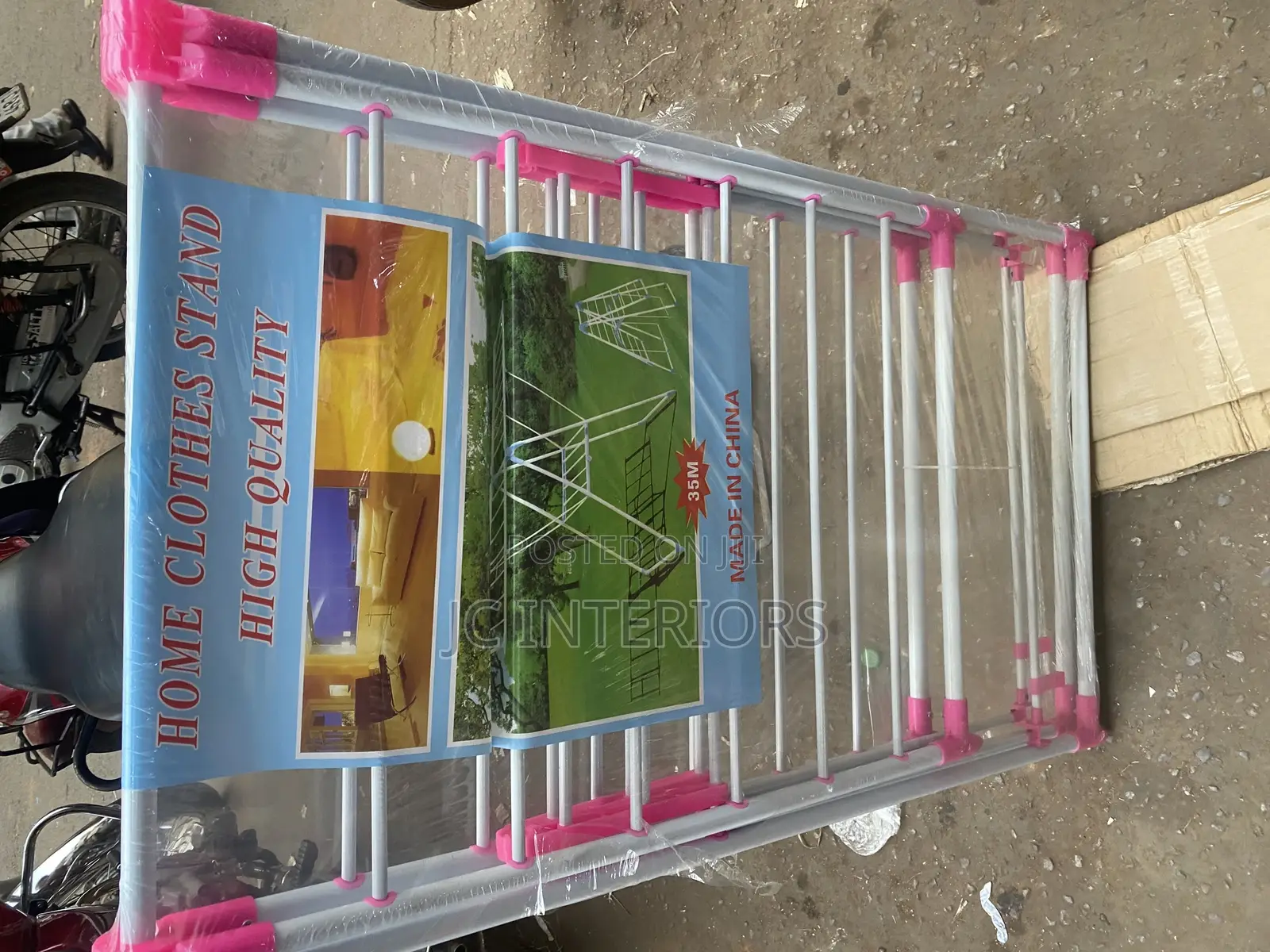 Pink White Cloth Dryer Rack