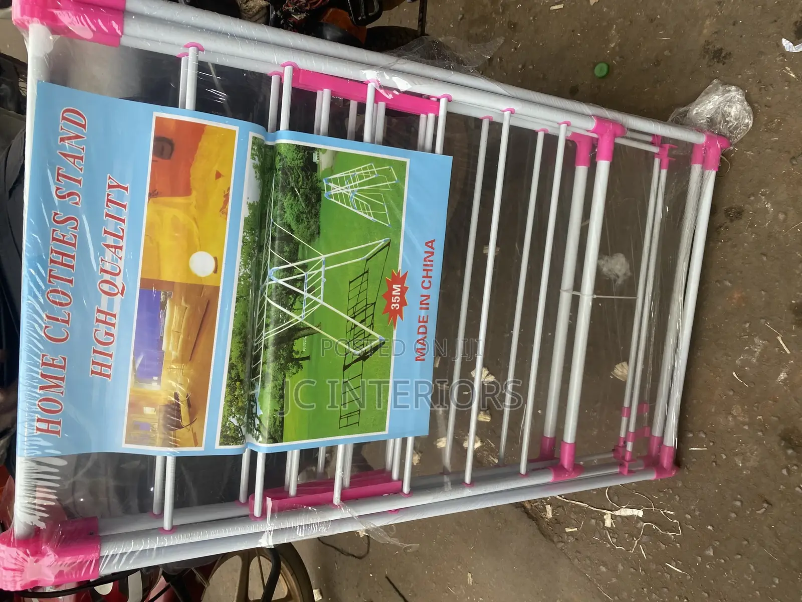 Pink White Cloth Dryer Rack
