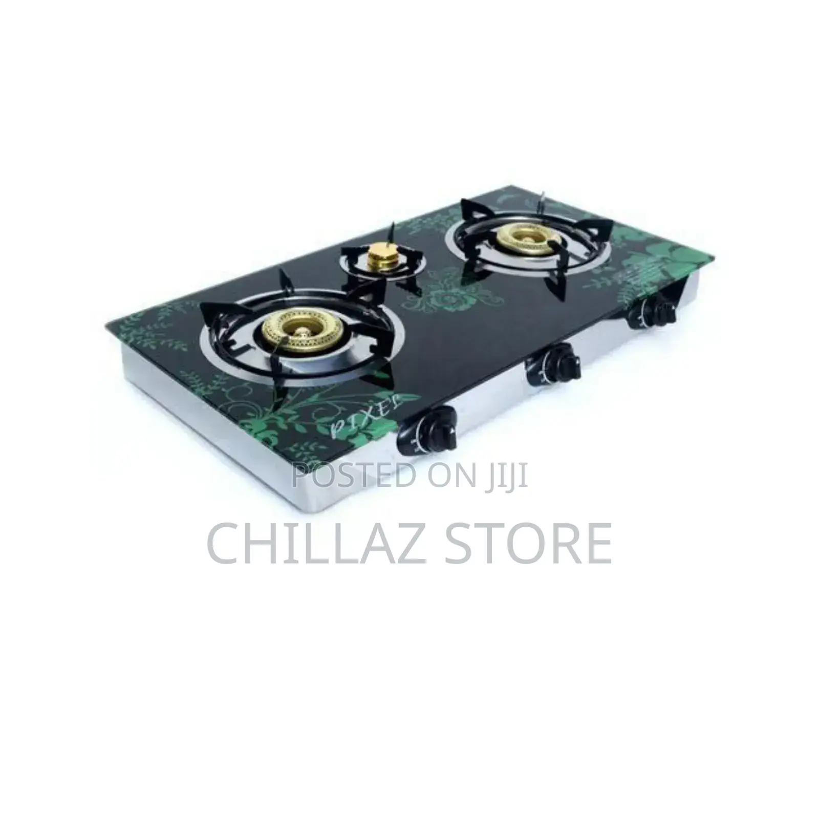 Pixel 3 Burner Tempered Glass Gas Stove.