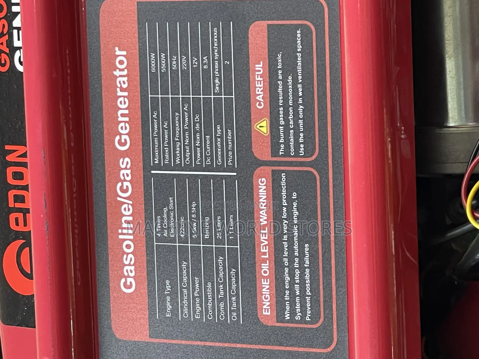 PT-6000W Gasoline/Gas Key Start Generator