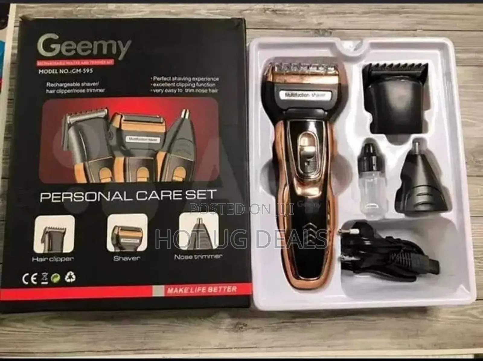 Geemy 3 In 1 Rechargeable Hair Clipper , With Smoother