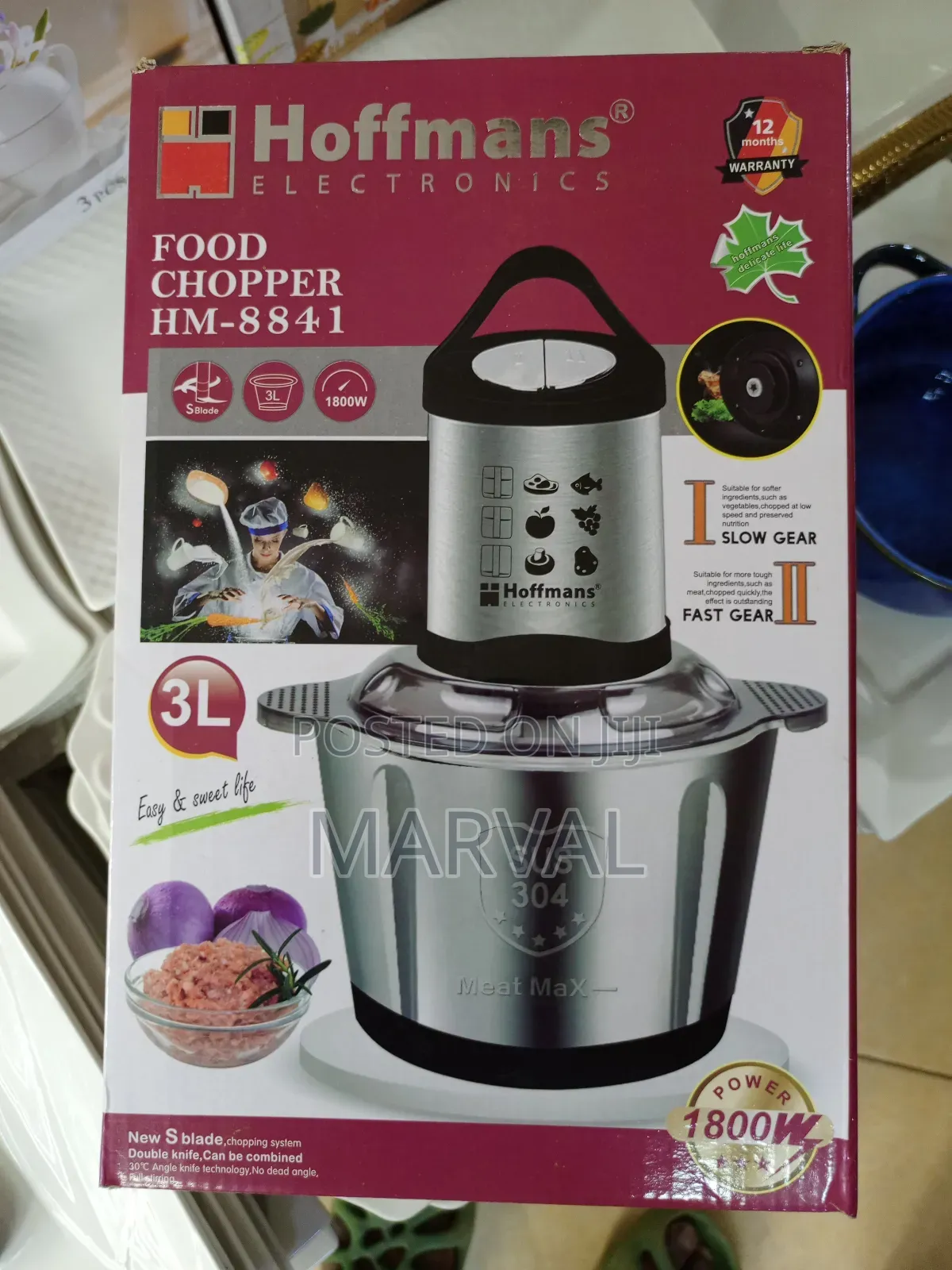 3L Hoffman Electric Food Chopper( 1800W)