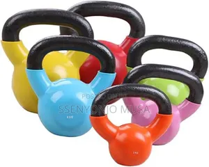 Vinyl Coated Cast Iron Kettlebell - 12kg Yellow
