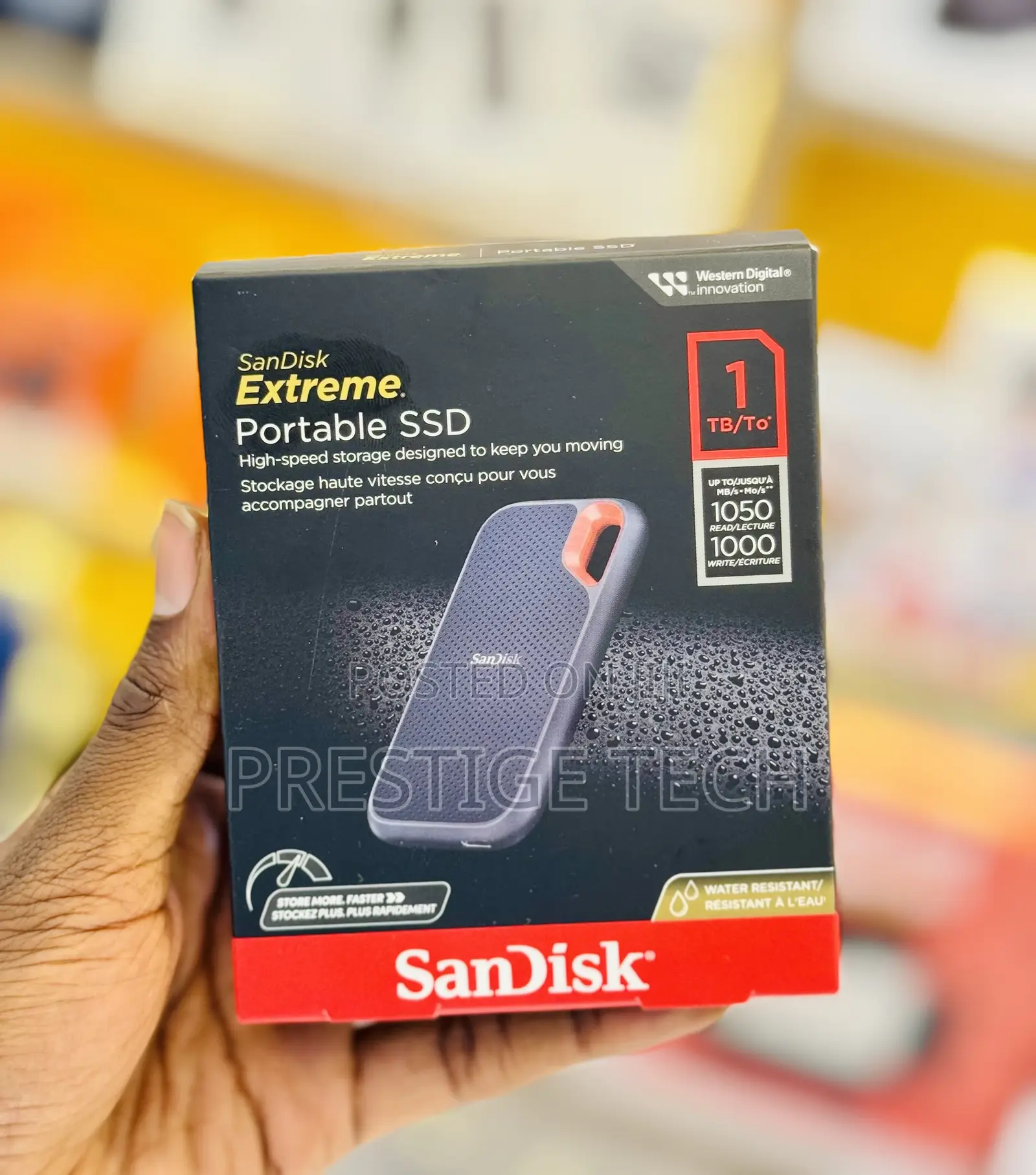 Sandisk 1tb Extreme Portable Ssd 1050mb/S Water Resistant