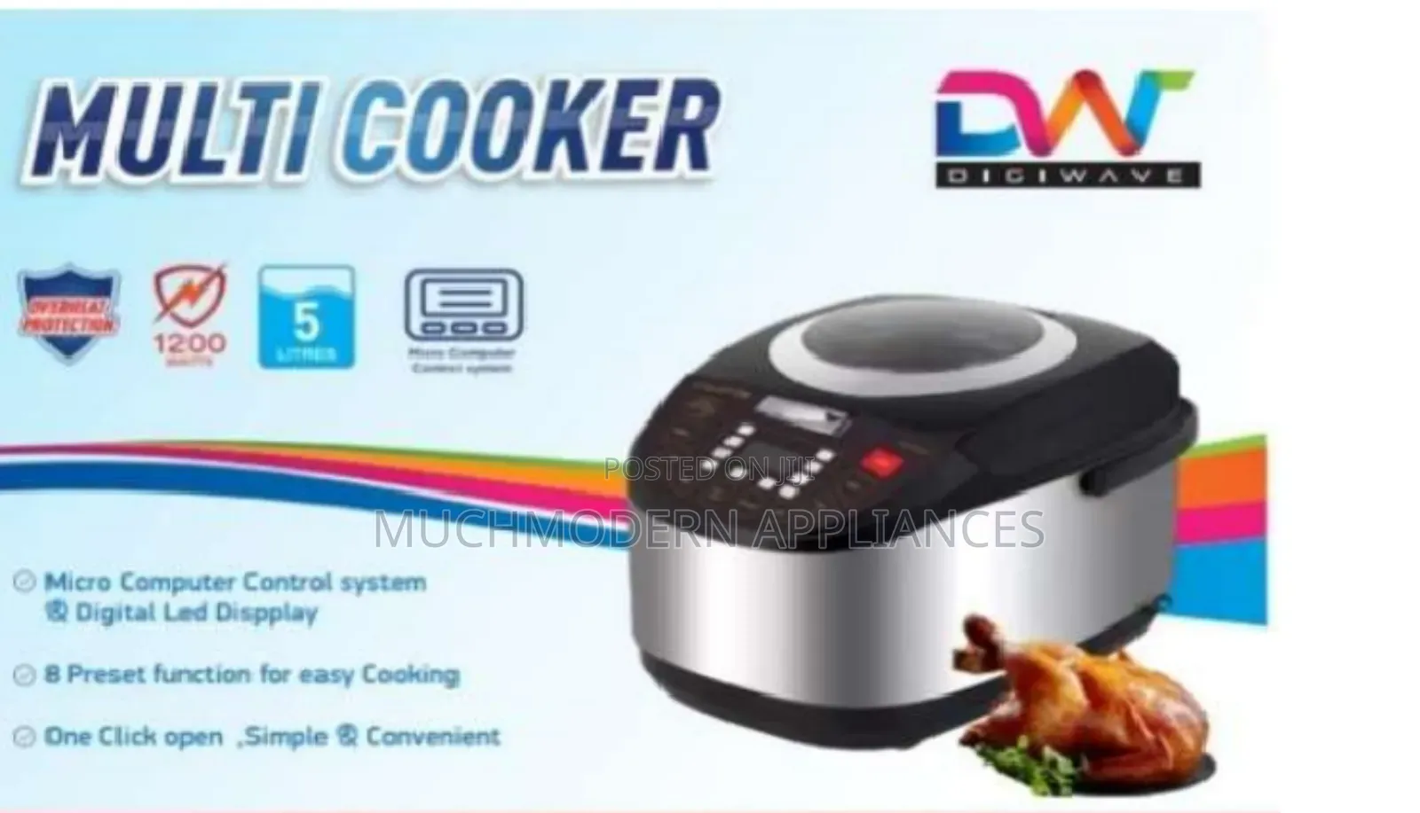 Multi Cooker 
1200 Watts
5.0ltr