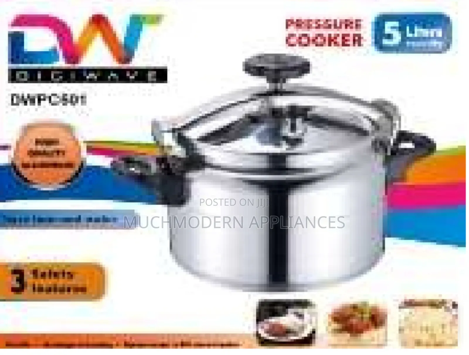Digiwave Aluminium Pressure Cooker 05L Dwpc501