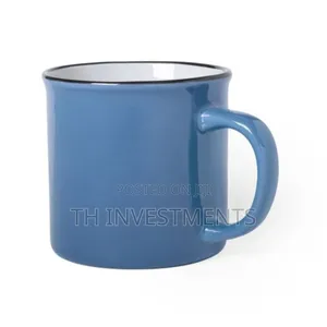 Set of 6 Coloured Cereamic Cups -Ocean Blue A003-38