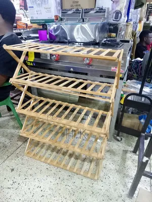 4-Tier Foldable Bamboo Shoe Rack
