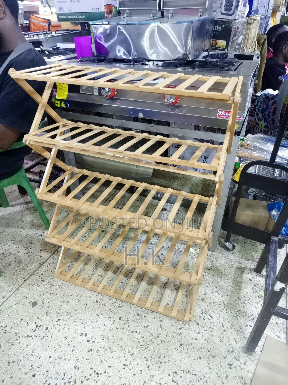 4-Tier Foldable Bamboo Shoe Rack