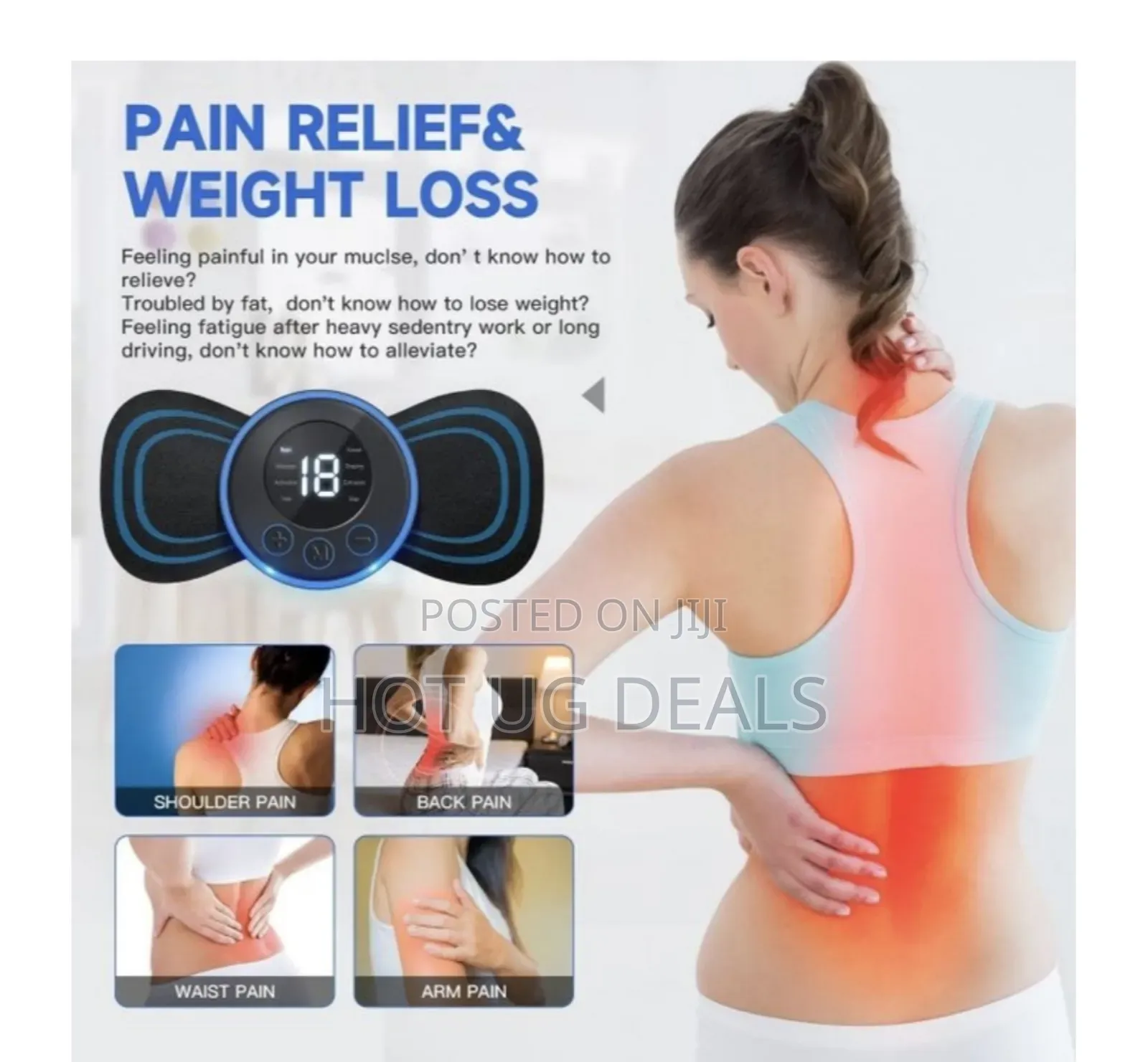 Wireless Neck Massager With 8 Modes, 19 Strength Levels