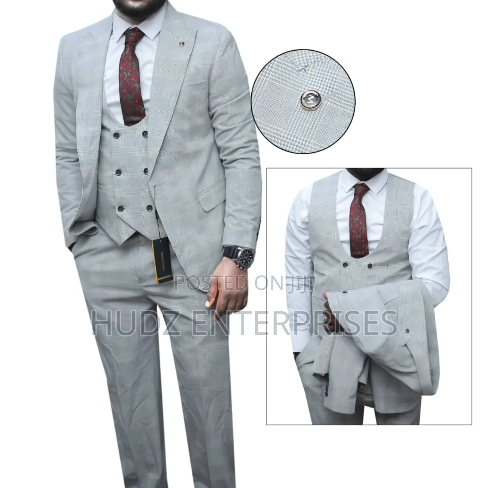 Light Grey Checkered Suit