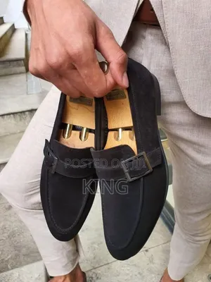 Classic Black Henderson Suede Buckle Loafers