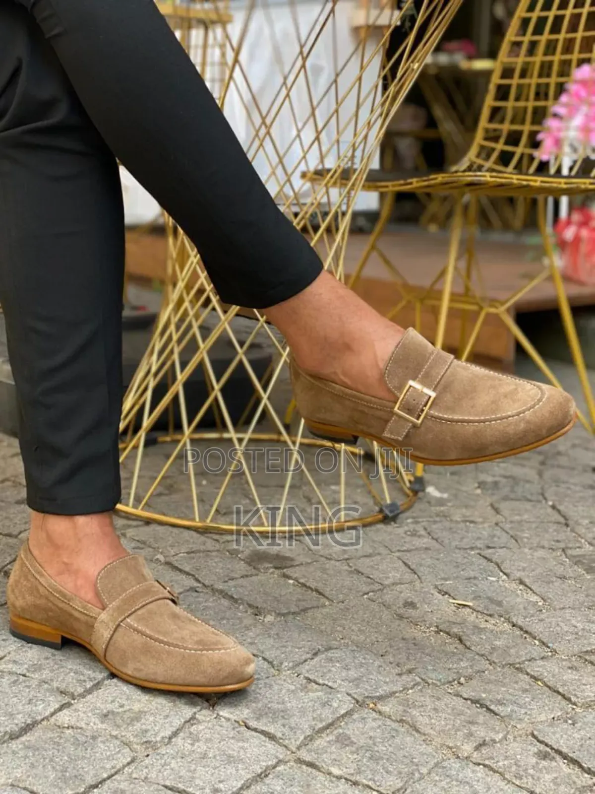 Brown Henderson Suede Buckle Loafers