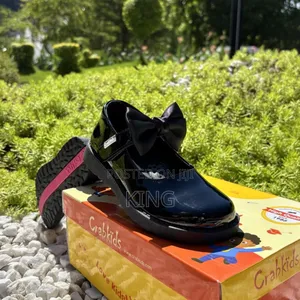 Certified Crabkids Girls School Shoes. Black